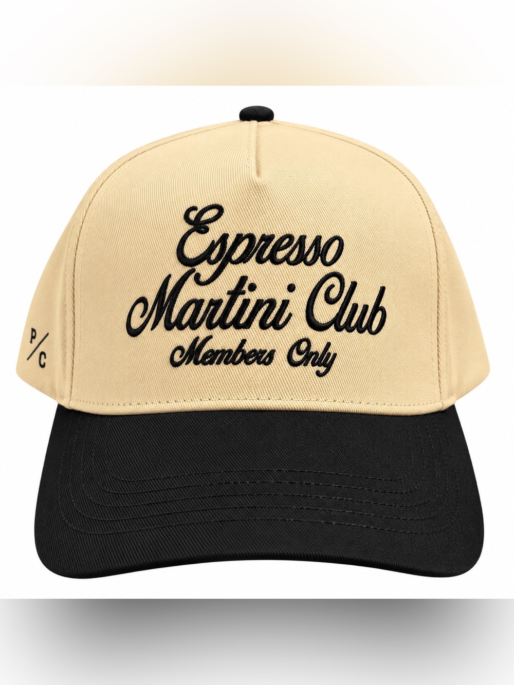 Peace Collective Espres Martini Club Beige and Black Baseball Cap